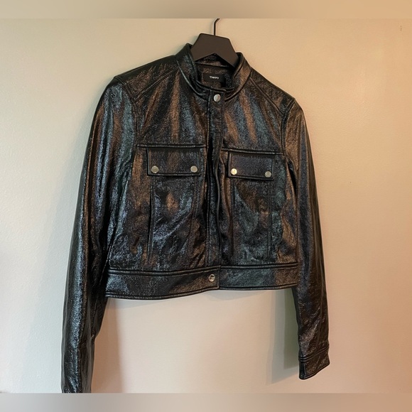 Theory Patent Faux Leather Jacket - Picture 3 of 6